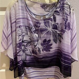 Chico's Easywear Size 0 Kimono Style Top and Tank Purple